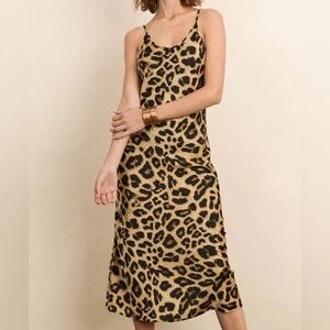 NWT Dress Forum | Leopard Print Midi Slip Dress, Size Small